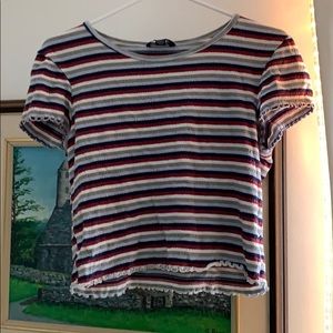 American Eagle Lettuce Edge Baby Tee